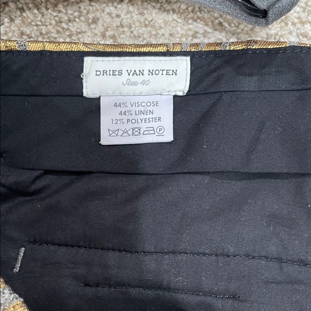 Dries Van Noten Black and Gold Fabric